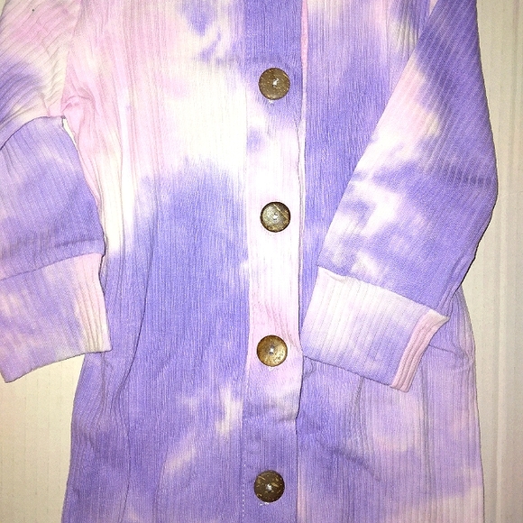 NWT Infants 12mo Pretty Purple Tie-dye knit long sleeve Gradient Jumpsuit - Picture 4 of 11
